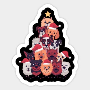 Funny Dogmas Dog Christmas Tree Sticker